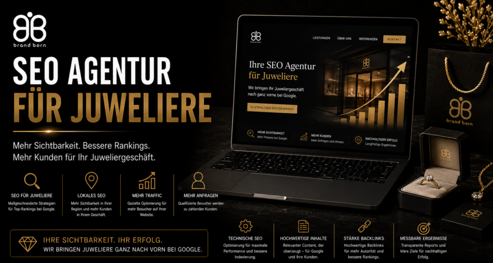 SEO Agentur für Juweliere, SEO für Juweliere, Juwelier Marketing Agentur, Google Ranking für Juweliere, Lokales SEO für Juweliere und mehr Kunden für Juweliere. - Brand Born Website SEO SMM Digital Marketing SEO Agentur für Juweliere, SEO für Juweliere, Juwelier Marketing Agentur, Google Ranking für Juweliere, Lokales SEO für Juweliere und mehr Kunden für Juweliere.