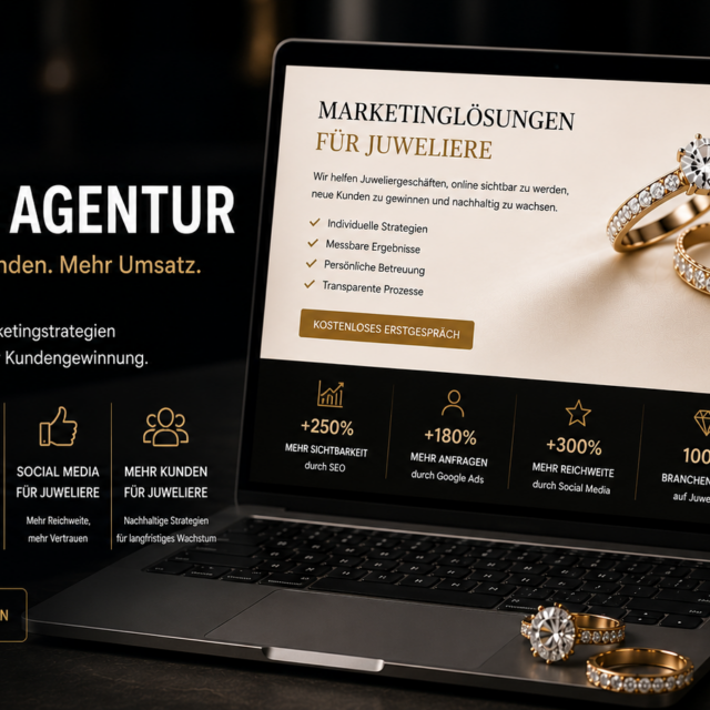 Juwelier Marketing Agentur, Juwelier Marketing, Online Marketing für Juweliere, SEO für Juweliere, Google Ads für Juweliere und Social Media für Juweliere.