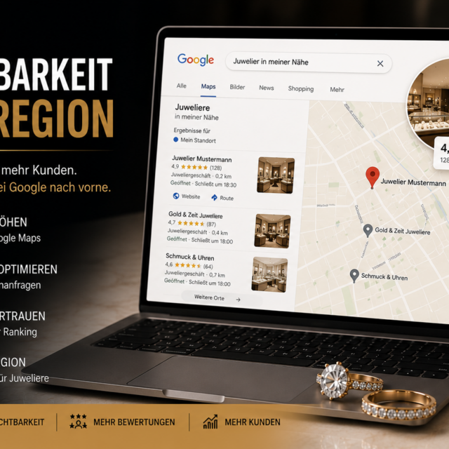 Lokales SEO für Juweliere, SEO für Juweliere, Google Business Profil für Juweliere, lokale Sichtbarkeit für Juweliere und mehr Kunden für Juweliere.