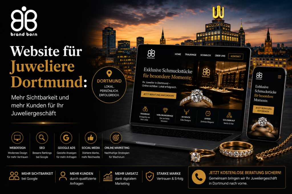 Website für Juweliere Dortmund, Webdesign für Juweliere Dortmund, SEO für Juweliere Dortmund, Google Ads für Juweliere Dortmund, SMM für Juweliere Dortmund
