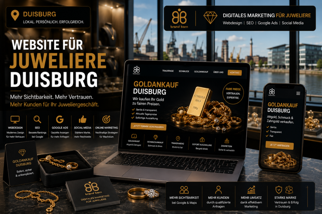 Website für Juweliere Duisburg, SEO für Juweliere Duisburg, Google Ads für Juweliere Duisburg und professionelles Webdesign für Juweliere Duisburg.