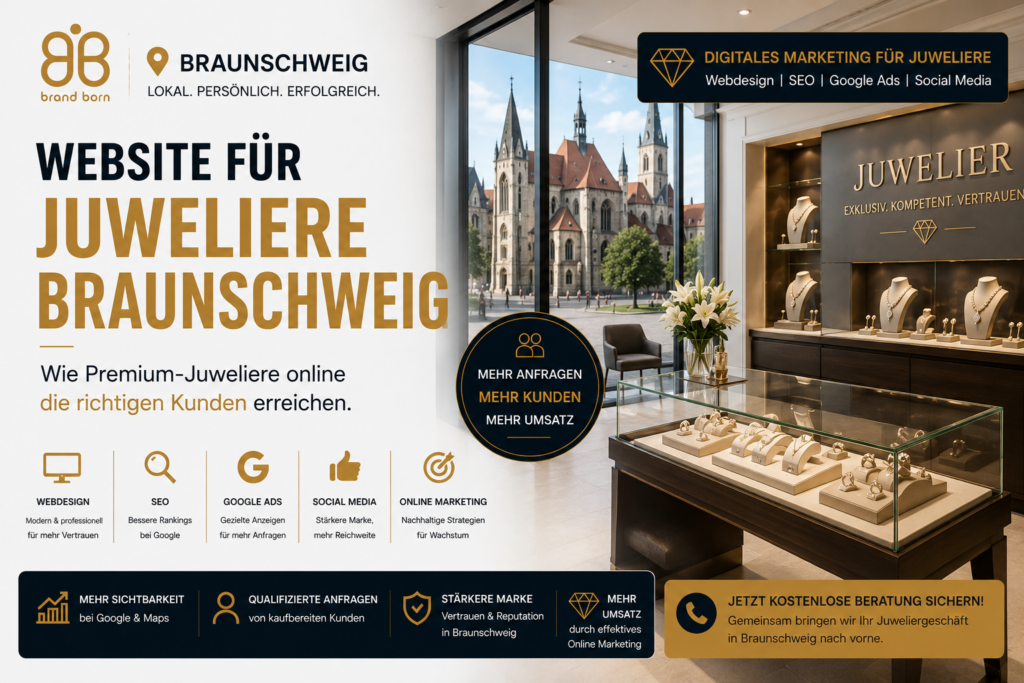 Website für Juweliere Braunschweig, SEO für Juweliere Braunschweig, Webdesign für Juweliere Braunschweig und Google Ads für Juweliere Braunschweig.