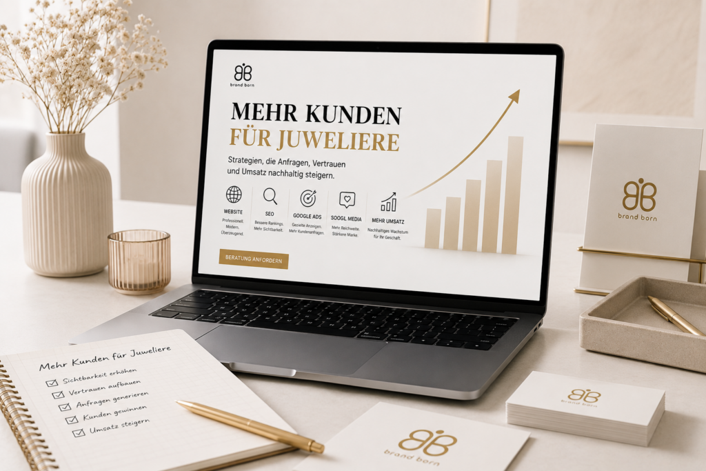 Mehr Kunden für Juweliere, Kundengewinnung für Juweliere, Juwelier Marketing, SEO für Juweliere, Google Ads für Juweliere und Online Marketing für Juweliere.