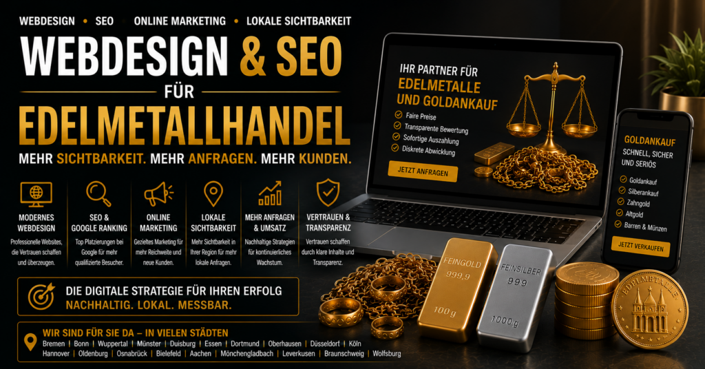 Webdesign für Edelmetallhandel & SEO für Goldankauf
