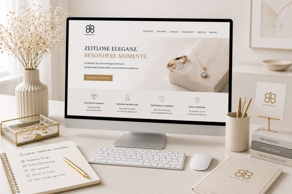 Juwelier Website erstellen, Website für Juweliere, Webdesign für Juweliere, professionelle Website für Juweliere, SEO für Juweliere und Online Marketing für Juweliere.