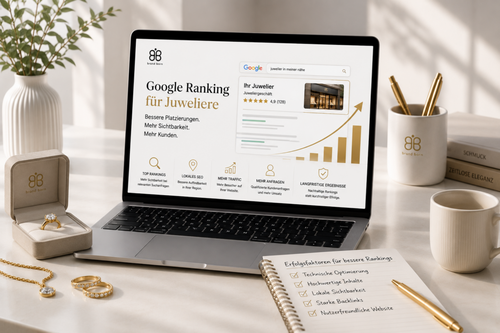 Google Ranking für Juweliere, SEO für Juweliere, Website für Juweliere, Google Sichtbarkeit für Juweliere, Lokales SEO für Juweliere und mehr Kunden für Juweliere.