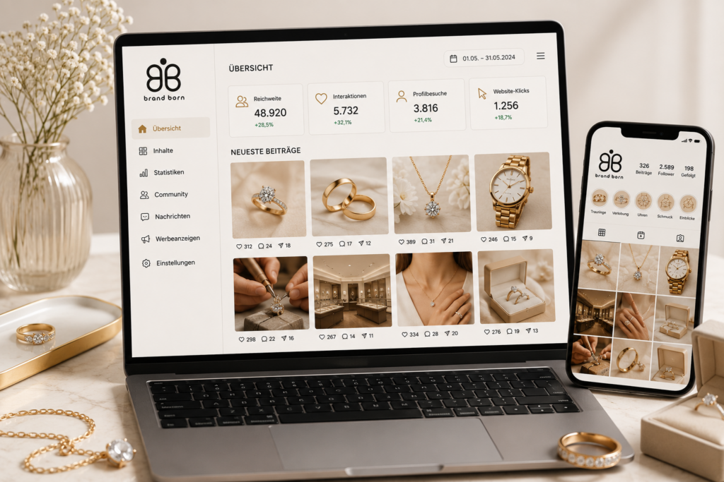 Social Media für Juweliere, Instagram für Juweliere, Facebook Marketing für Juweliere, Social Media Marketing für Juweliere, Online Marketing für Juweliere und mehr Kunden für Juweliere.