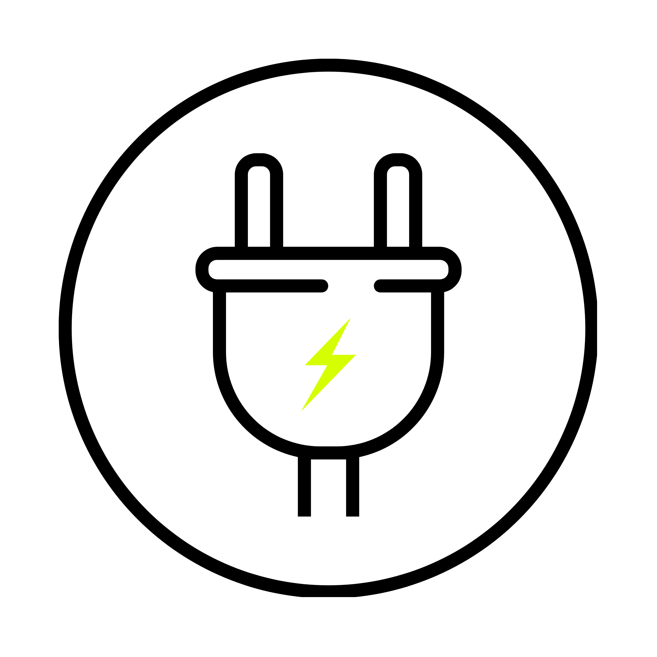 Bright yellow lightning bolt near the bottom center on a black background, resembling a graphic or icon