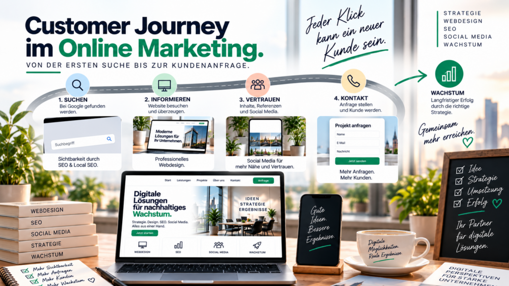 Wie Website, SEO und Social Media entlang der Customer Journey zusammenarbeiten – von der ersten Google-Suche bis zur konkreten Kundenanfrage. - Brand Born Website SEO SMM Digital Marketing Wie Website, SEO und Social Media entlang der Customer Journey zusammenarbeiten – von der ersten Google-Suche bis zur konkreten Kundenanfrage.