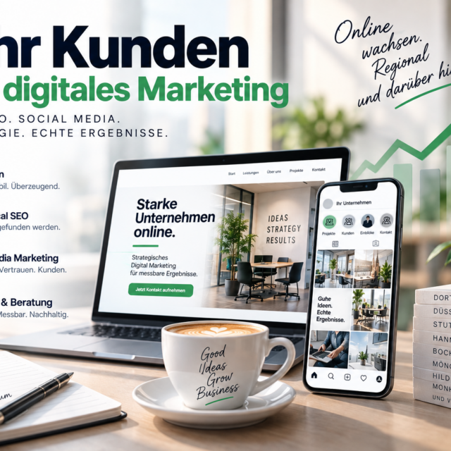 Mehr Kunden online gewinnen: So verbinden Unternehmen Website, SEO, Local SEO und Social Media zu einer erfolgreichen digitalen Strategie.