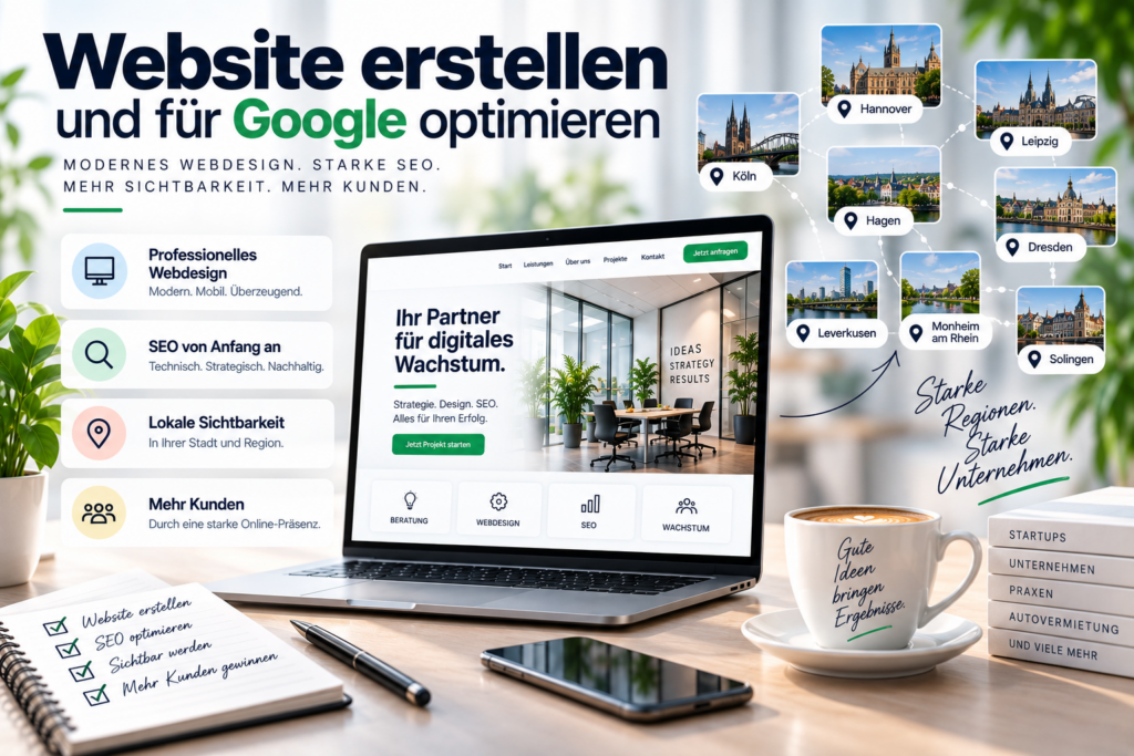 Website erstellen und direkt für Google optimieren: So verbinden Unternehmen professionelles Webdesign, SEO und Local SEO für nachhaltige Sichtbarkeit.