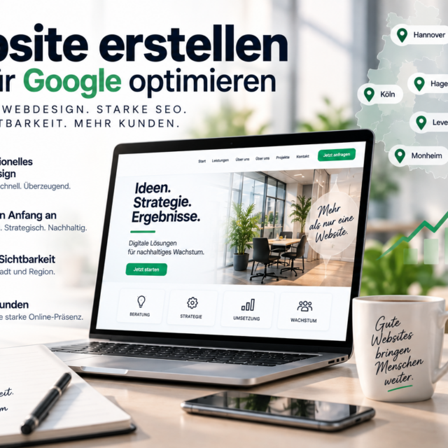 Website erstellen und direkt für Google optimieren: So verbinden Unternehmen professionelles Webdesign, SEO und Local SEO für nachhaltige Sichtbarkeit.