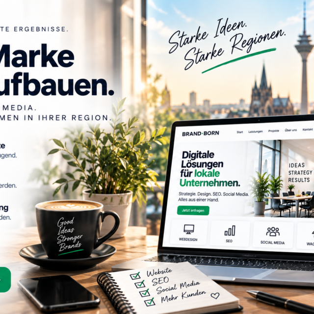 Eine lokale Marke digital aufbauen: Mit professioneller Website, Local SEO und Social Media von Anfang an einen starken Online-Auftritt entwickeln.
